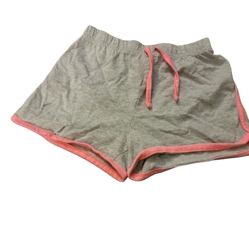 Dreamstar Girls Gray Pink Drawstring Elastic Waist Pull On Dolphin Shorts Size L
